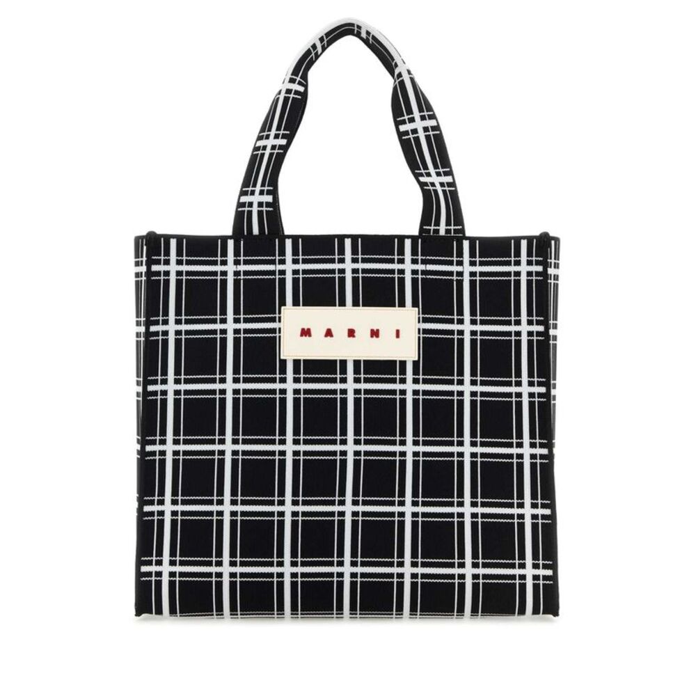 Marni Men Embroidered Jacquard Shopping Bag